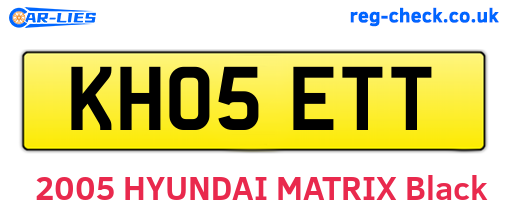 KH05ETT are the vehicle registration plates.