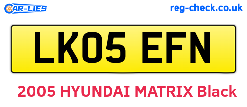 LK05EFN are the vehicle registration plates.