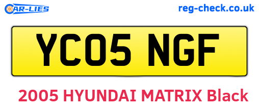YC05NGF are the vehicle registration plates.
