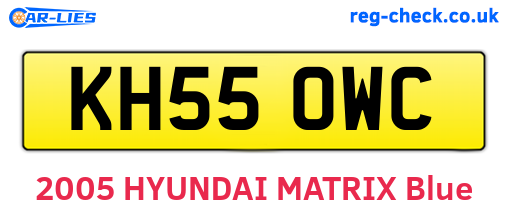 KH55OWC are the vehicle registration plates.