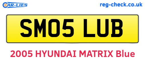 SM05LUB are the vehicle registration plates.