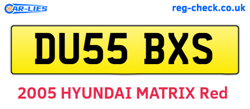 DU55BXS are the vehicle registration plates.