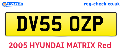 DV55OZP are the vehicle registration plates.