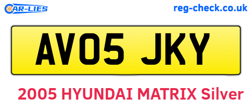 AV05JKY are the vehicle registration plates.