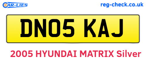 DN05KAJ are the vehicle registration plates.