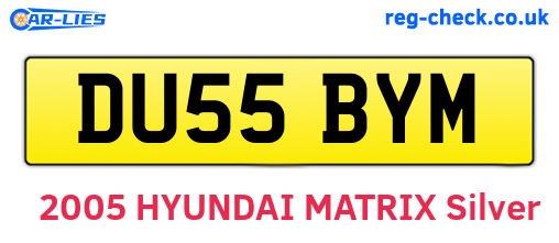 DU55BYM are the vehicle registration plates.
