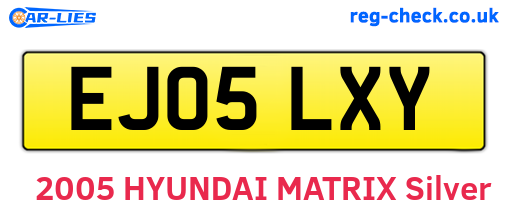 EJ05LXY are the vehicle registration plates.