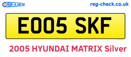 EO05SKF are the vehicle registration plates.