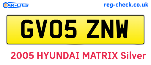 GV05ZNW are the vehicle registration plates.