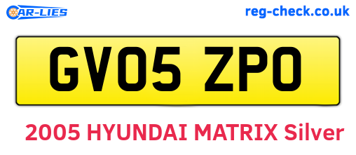 GV05ZPO are the vehicle registration plates.