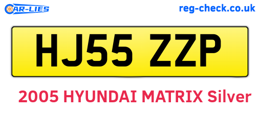 HJ55ZZP are the vehicle registration plates.