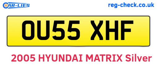 OU55XHF are the vehicle registration plates.