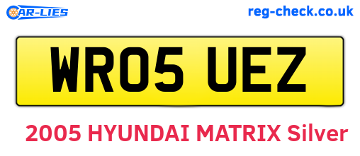 WR05UEZ are the vehicle registration plates.