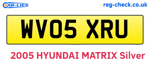 WV05XRU are the vehicle registration plates.