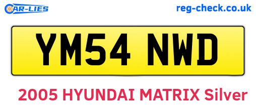 YM54NWD are the vehicle registration plates.