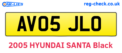 AV05JLO are the vehicle registration plates.