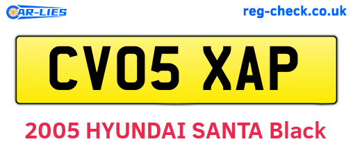CV05XAP are the vehicle registration plates.