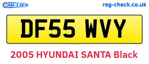 DF55WVY are the vehicle registration plates.