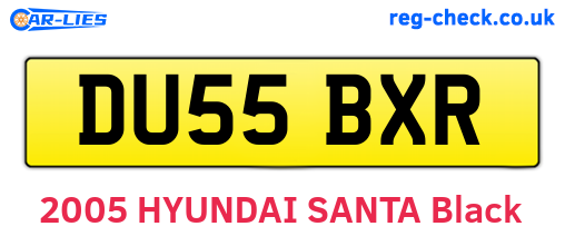 DU55BXR are the vehicle registration plates.