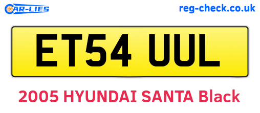 ET54UUL are the vehicle registration plates.