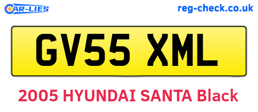 GV55XML are the vehicle registration plates.