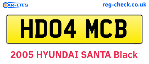 HD04MCB are the vehicle registration plates.