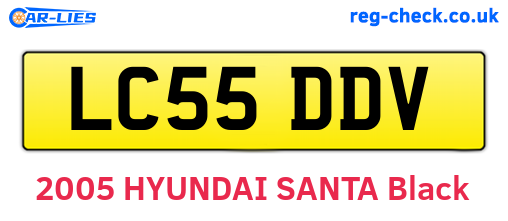 LC55DDV are the vehicle registration plates.