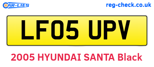 LF05UPV are the vehicle registration plates.