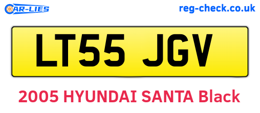 LT55JGV are the vehicle registration plates.