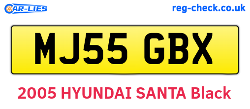 MJ55GBX are the vehicle registration plates.