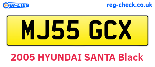 MJ55GCX are the vehicle registration plates.