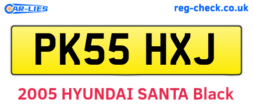 PK55HXJ are the vehicle registration plates.