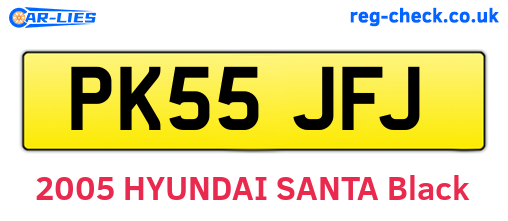 PK55JFJ are the vehicle registration plates.