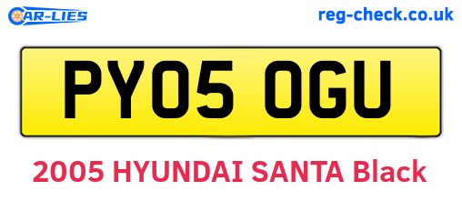 PY05OGU are the vehicle registration plates.