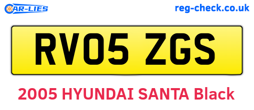 RV05ZGS are the vehicle registration plates.