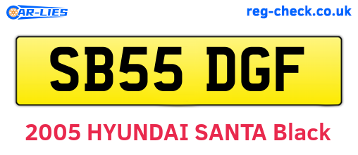 SB55DGF are the vehicle registration plates.