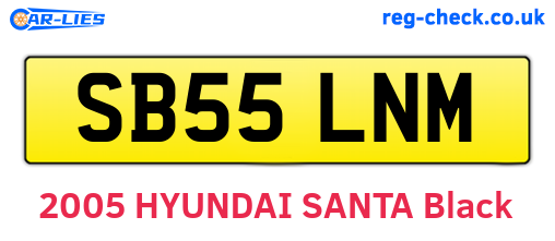 SB55LNM are the vehicle registration plates.