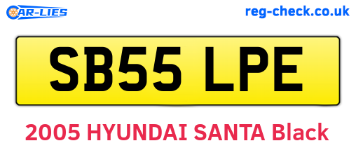SB55LPE are the vehicle registration plates.