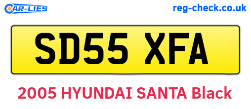 SD55XFA are the vehicle registration plates.