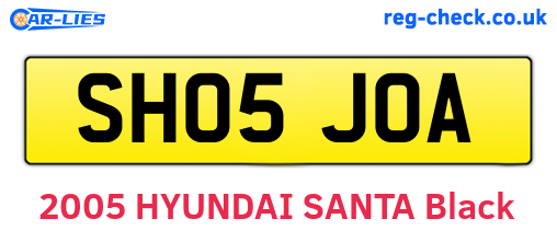 SH05JOA are the vehicle registration plates.
