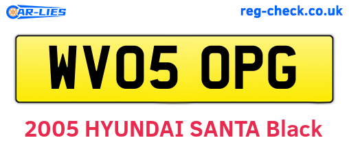 WV05OPG are the vehicle registration plates.