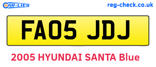 FA05JDJ are the vehicle registration plates.