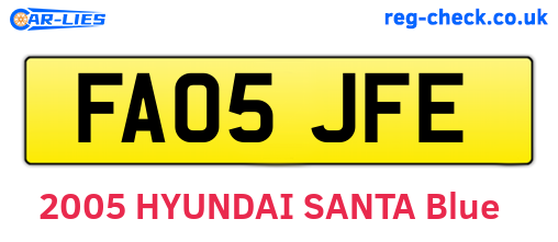 FA05JFE are the vehicle registration plates.