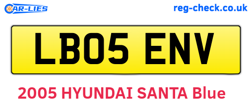 LB05ENV are the vehicle registration plates.