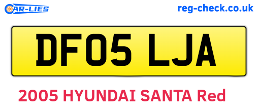 DF05LJA are the vehicle registration plates.