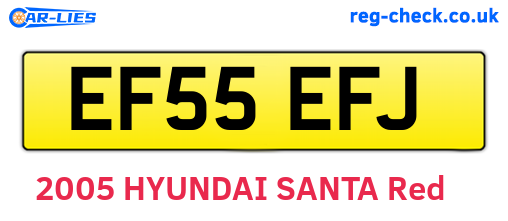 EF55EFJ are the vehicle registration plates.