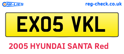 EX05VKL are the vehicle registration plates.