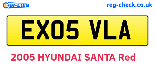 EX05VLA are the vehicle registration plates.