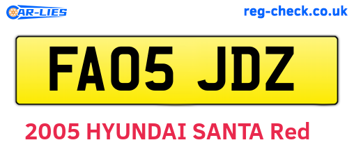 FA05JDZ are the vehicle registration plates.