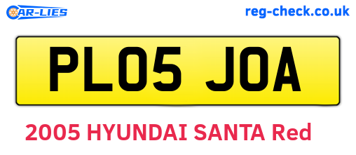 PL05JOA are the vehicle registration plates.